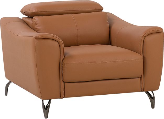Beliani Fotel skórzany brązowy NARWIK