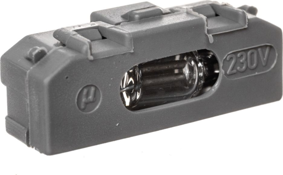 Hager M/BK/K1/K5/IP44/Q1/ARSYS/B1/B3/B7 GLAS SZARY WKŁADKA JARZENIOWA 0.9MA 230V - 160002