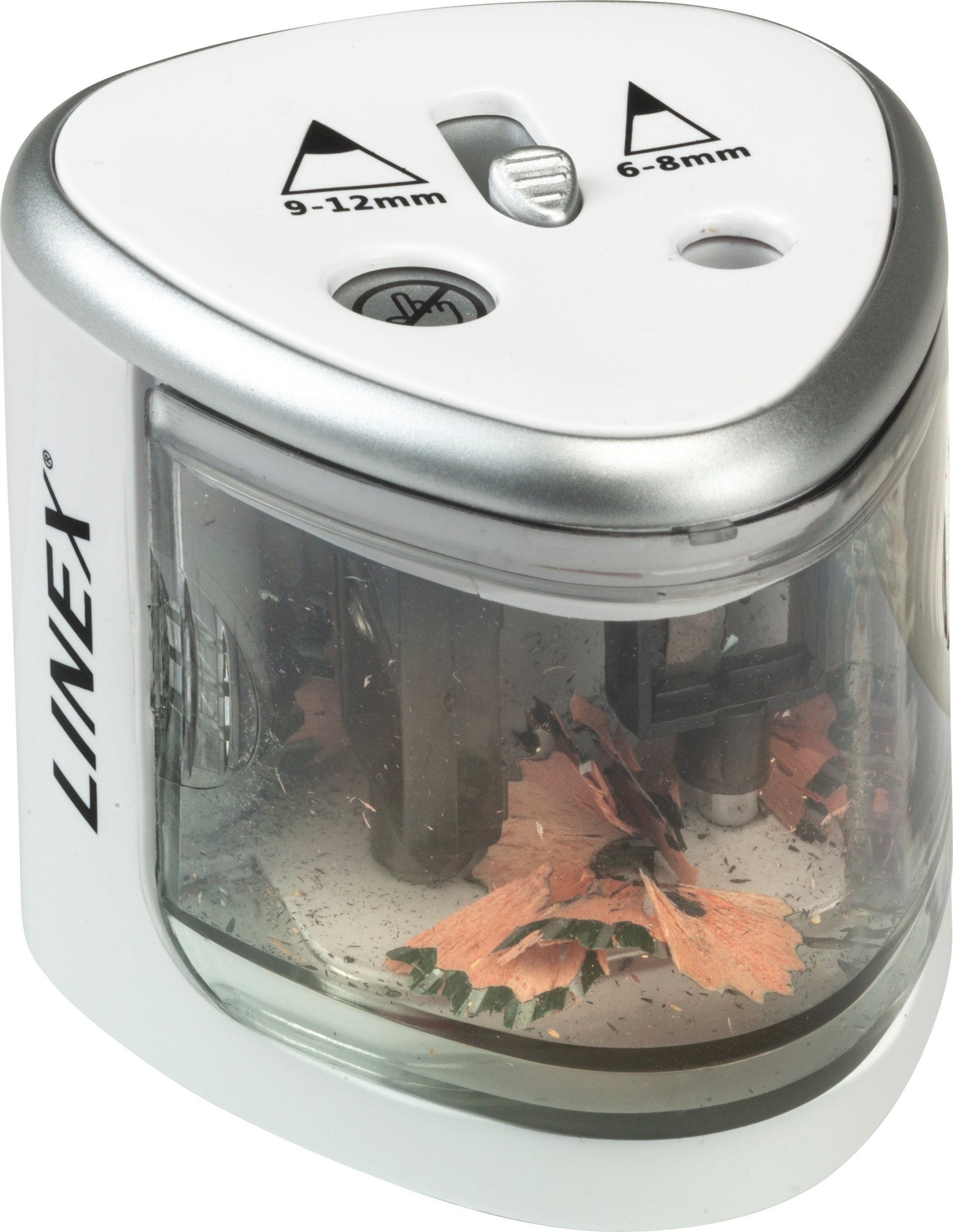 Linex Linex 400114752, Electric pencil sharpener, Silver, White, 1.2 cm, 6 mm, Box, 75 mm