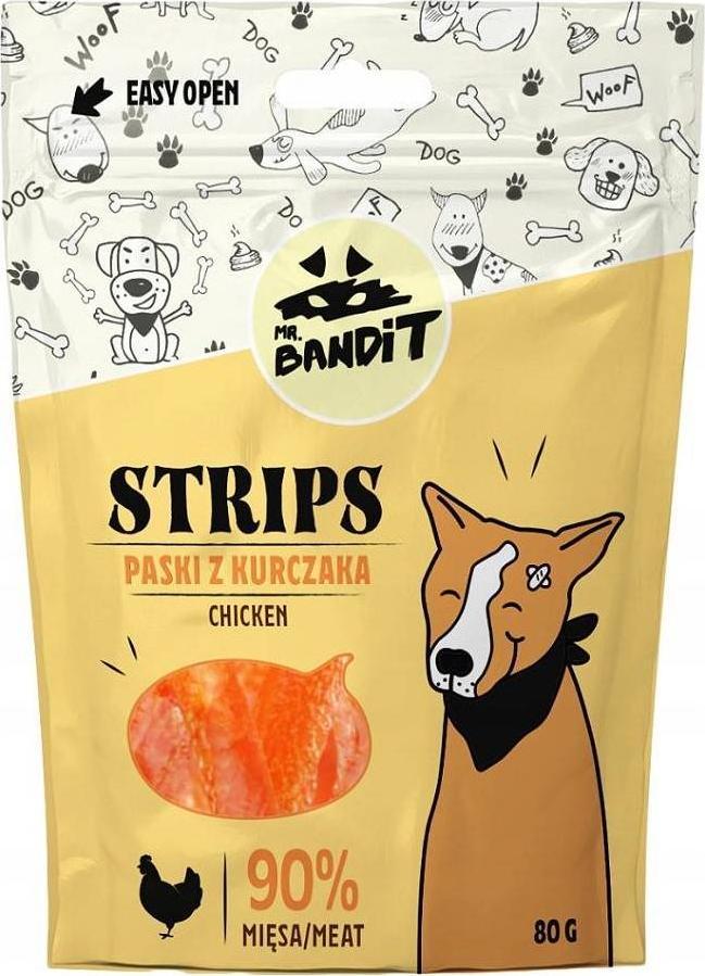 Mr Bandit Mr Bandit STRIPS Paski z Kurczaka 80g Naturalny Przysmak Dla Psa