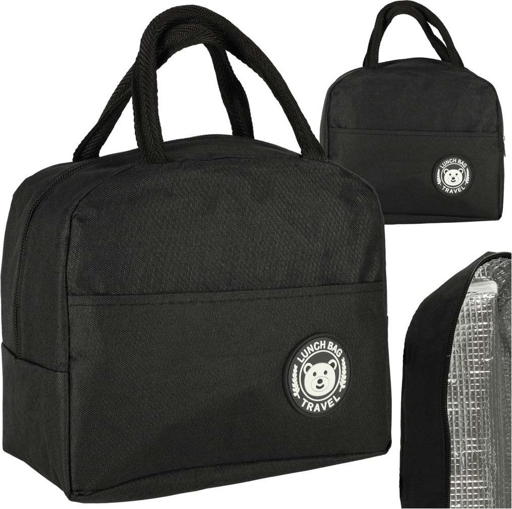 Severno Torba termiczna na lunch jedzenie śniadaniowa izolacyjna lunch czarna