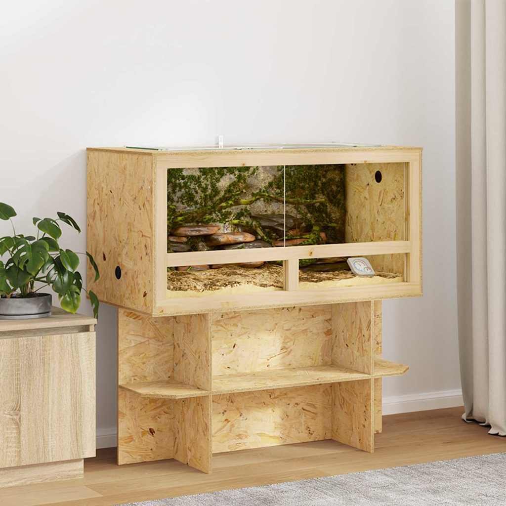 vidaXL Terrarium Brązowy 100 x 50 x 100 cm OSB