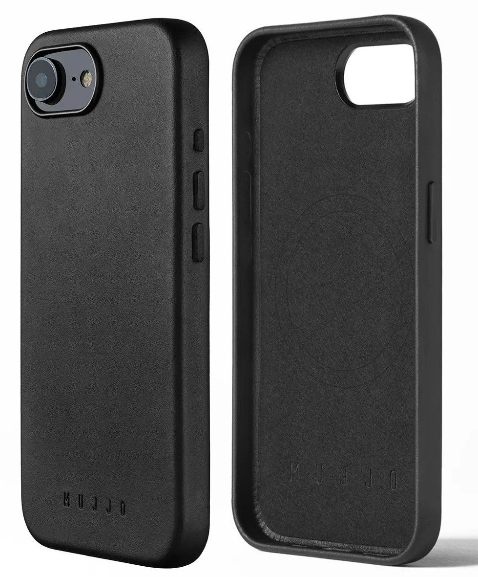 Mujjo Full Leather Case - etui skórzane do iPhone 16e kompatybilne z Magsafe (black)