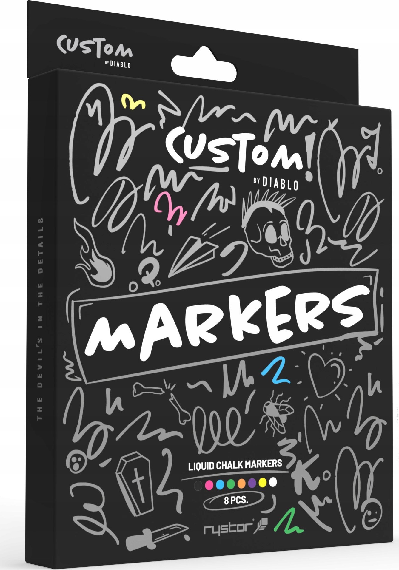 Diablo Markery kredowe do fotela Diablo X-Custom, 8 kolorów