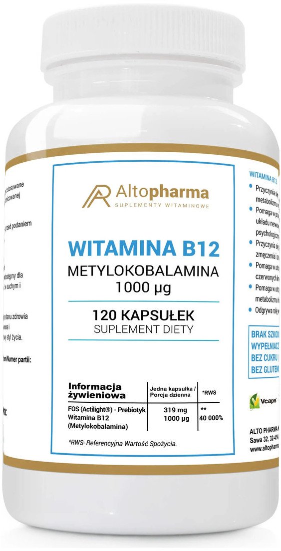 ALTOPHARMA_Witamina B12 Metylokobalamina 1000 mcg suplement diety 120 kapsułek