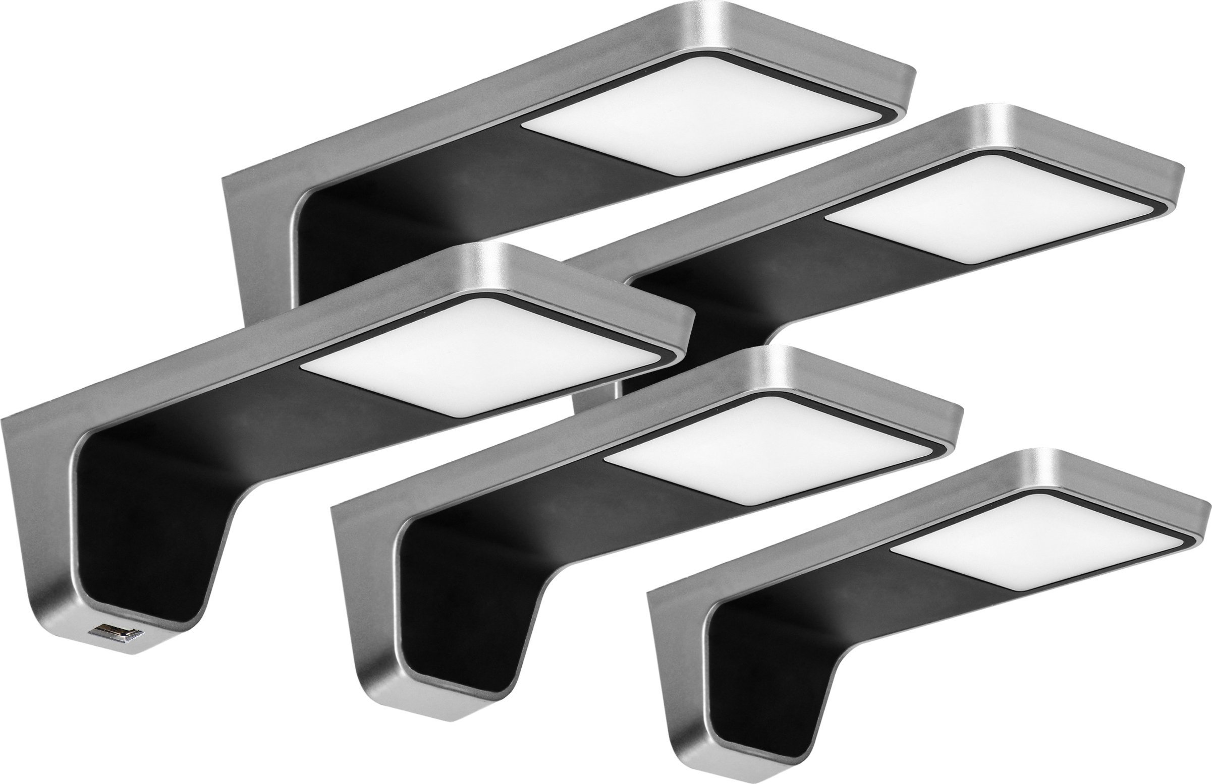 Orno NELA zestaw 5 lamp podszafkowych LED, 4x2W+7,5W, 4000K, z USB, czarny