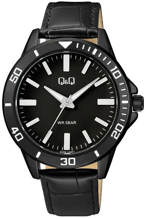 Zegarek Q&Q Q28B-008P męski wodoszczelny czarna koperta .