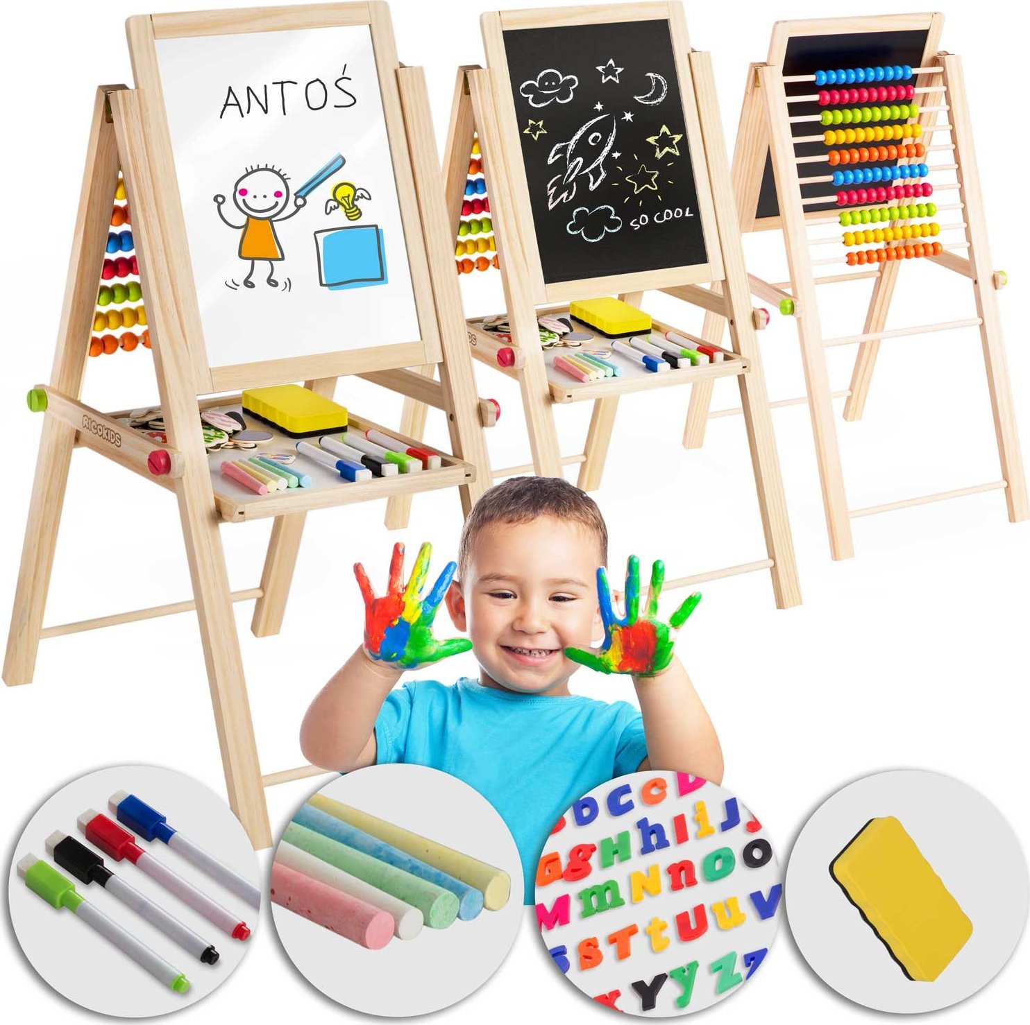 Ricokids Składana magnetyczna kredowa tablica Ricokids