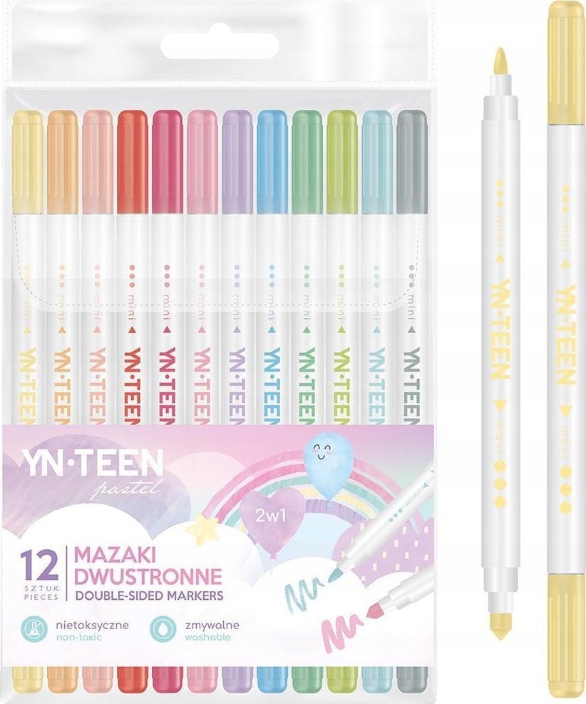 Teka Mazaki dwustronne pastel 12 kolorów YNT