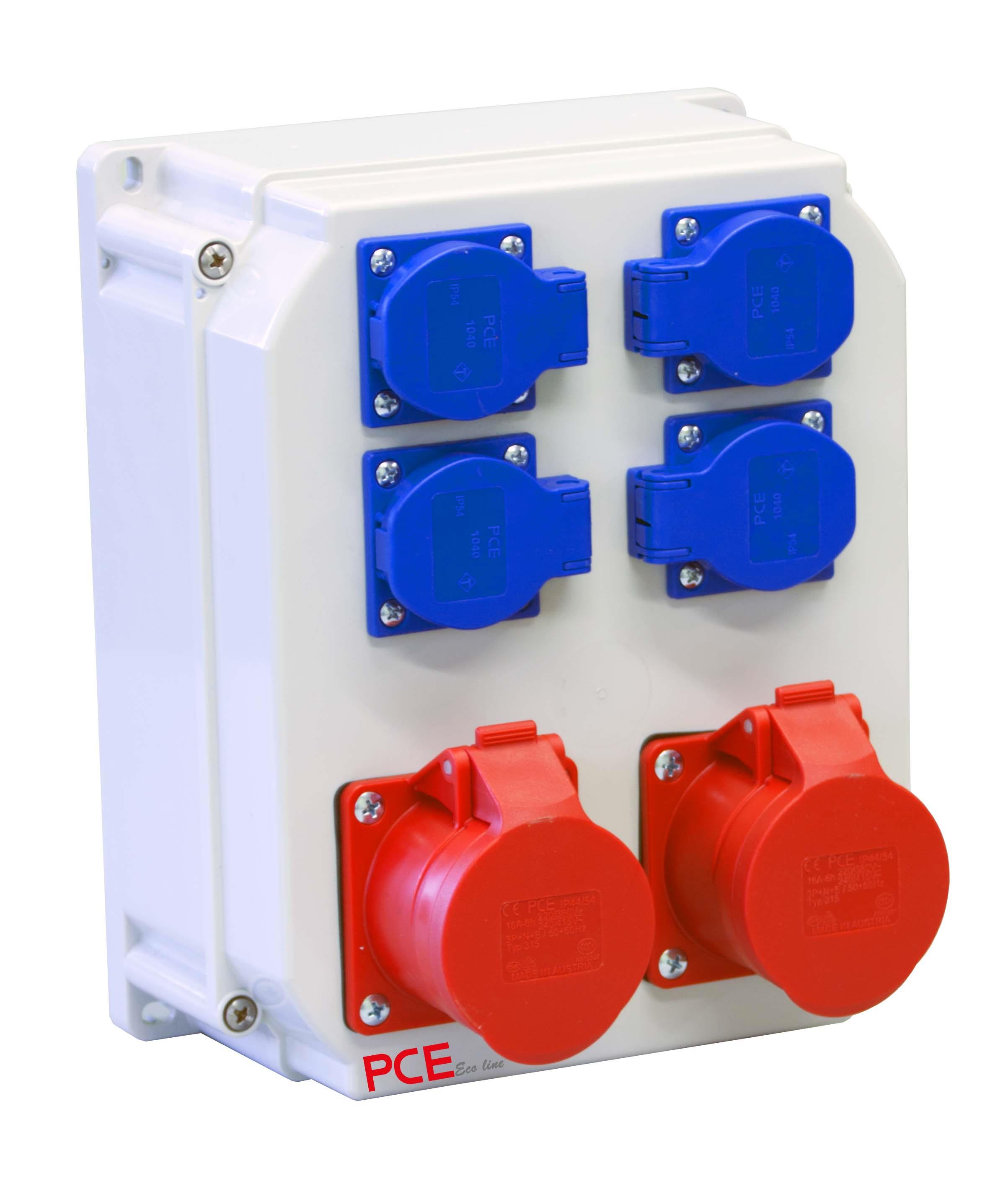 PCE Rozdzielnica stacjonarna typ ŚWINOUJŚCIE 2x16/5 4GS 230V IP54 ECOline 90EKO005