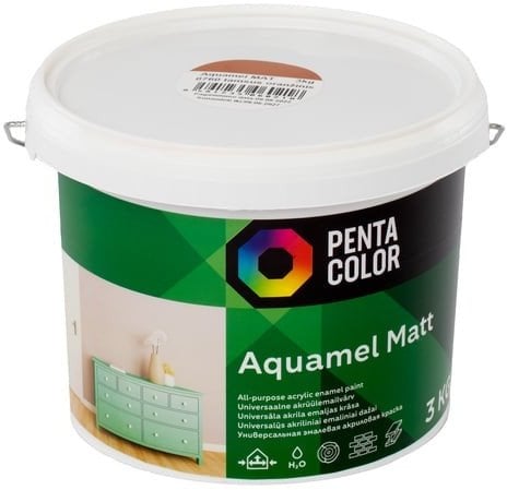 PAINT AQUAMEL BROWNISH-RED, 3 KG, MATT