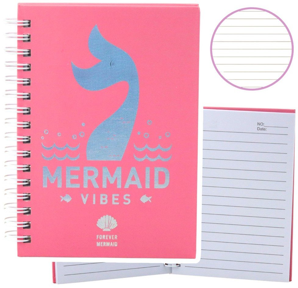 Notatnik W Linie Holograficzna Ogon Syreni Różowy A6 80 Kartek LEAN