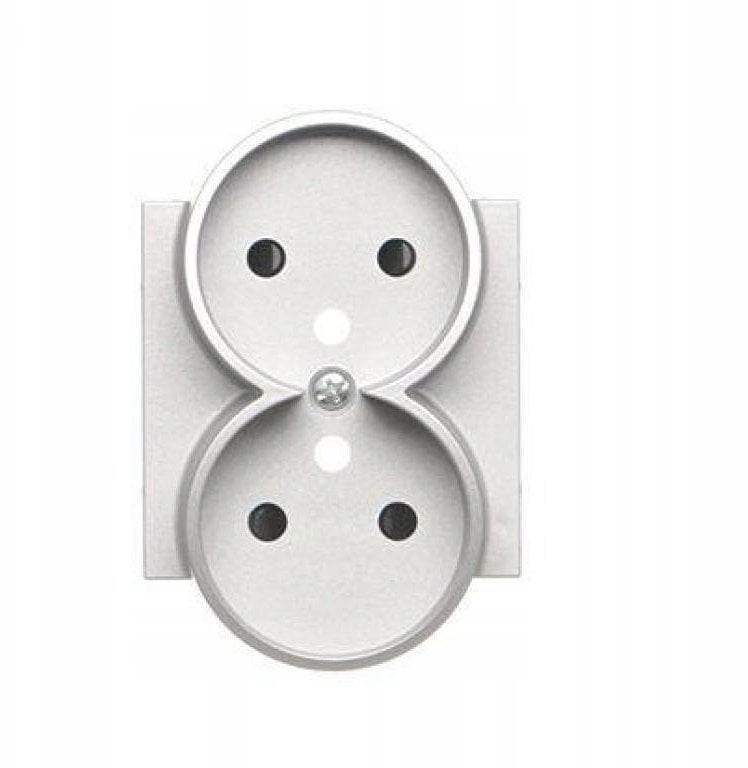 Kontakt-Simon Simon Pokrywa gniazda wtyczkowego podwójnego do: SGZ2CM Aluminium mat TGZ2MZP/143