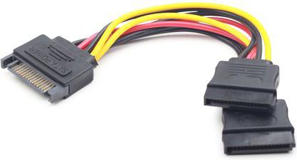 Gembird SATA 15-pin - SATA 15-pin x2, 0.15m, Wielokolorowy (CC-SATAM2F-01)
