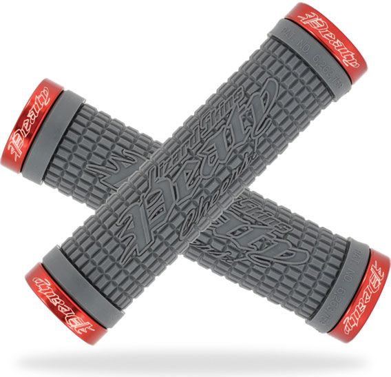 Lizard Skins Chwyty kierownicy PEATY CHEERS LOCK-ON klamry czerwone 130mm grafitowe