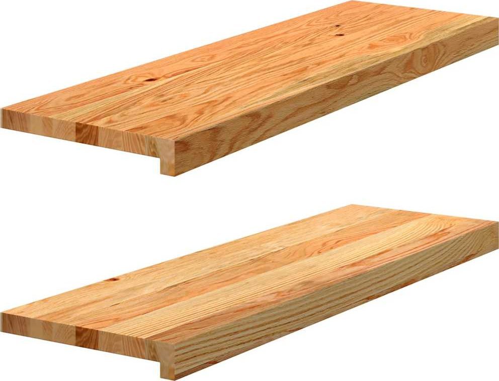 vidaXL Parapety 2 szt., jasnobrązowy, 80x25x2 cm, lite drewno dębowe