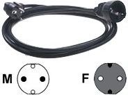 Bachmann Przedłużacz zasilania Schuko, 5m, Czarny (19.07.1167)