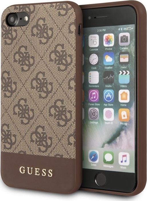 Guess 4G Bottom Stripe Collection - Etui iPhone SE 2020 / 8 / 7 (brązowy) uniwersalny