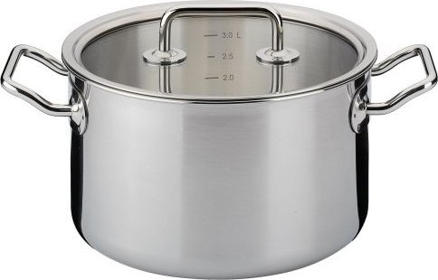 Hurtel Garnek z pokrywą, 3,7 l, śred. 20 x 12 cm, stal nierdzewna 18/0/szkło BRIGADE BASIC / Spring