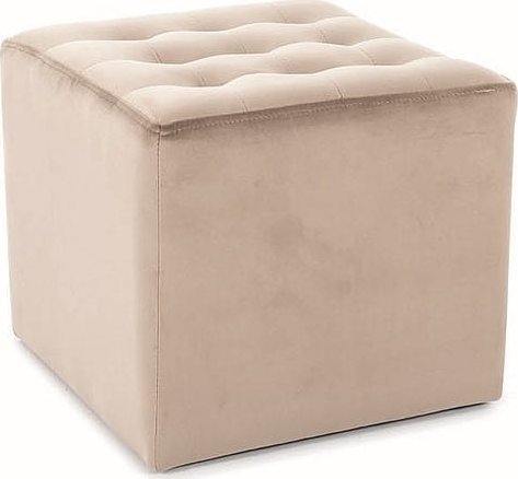 SIGNAL MEBLE Puf kwadratowy LORI VELVET ciemno beżowy