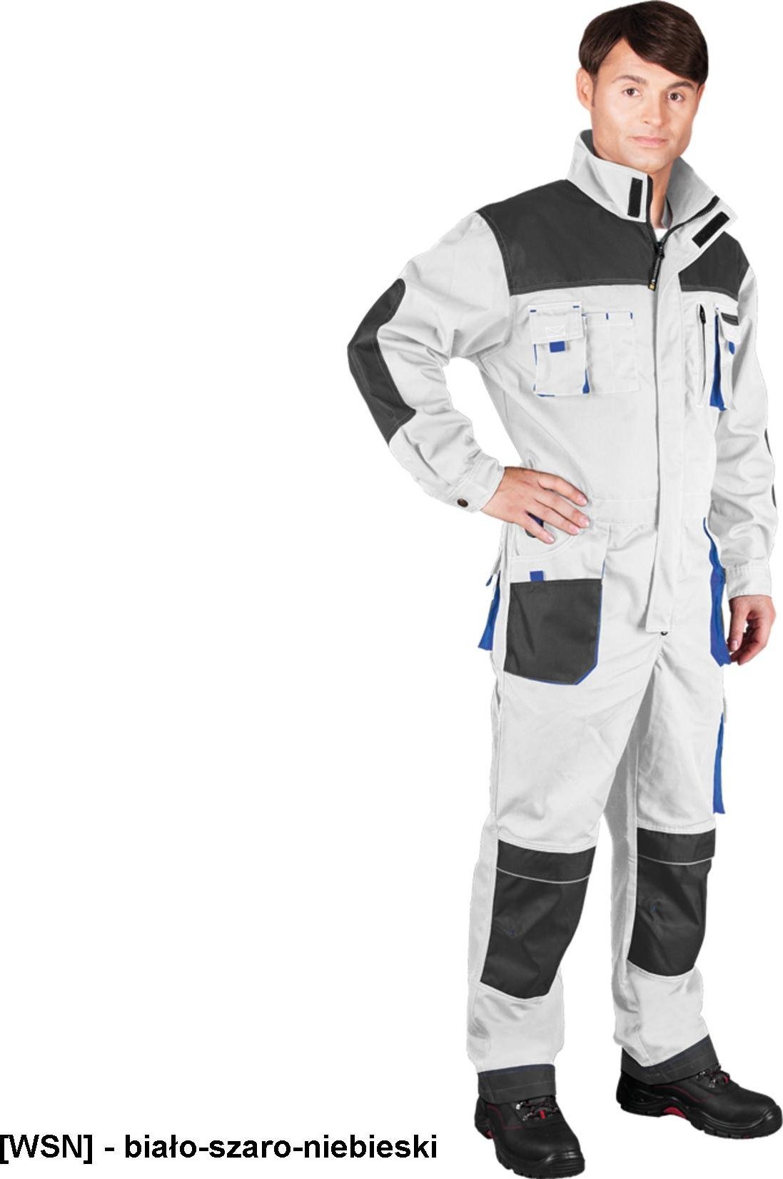 R.E.I.S. LH-FMN-O - KOMBINEZON OCHRONNY - biało-szaro-niebieski 50