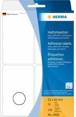 Herma Etykieta biały papier matowy, 128 sztuk (2490)