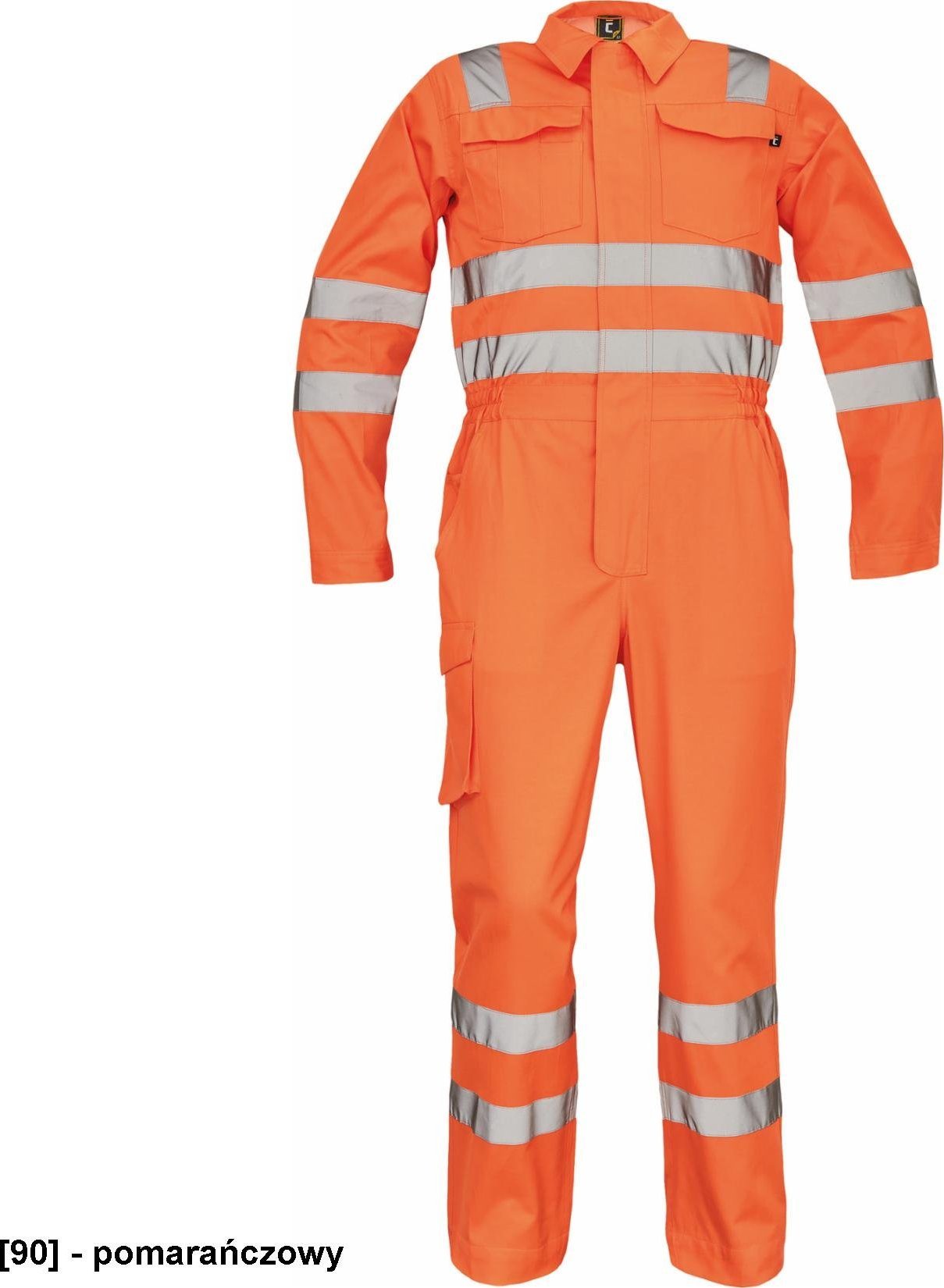 CERVA PATERNA HV męski roboczy kombinezon Hi-Vis z odblaskowymi taśmami - pomarańczowy 58