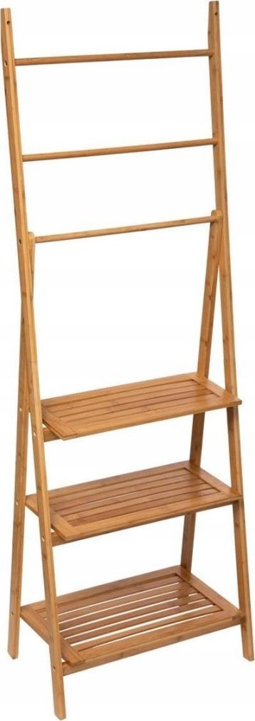 5five Regał łazienkowy z 3 półkami i wieszakami na ręczniki, 153 cm, bambusowy