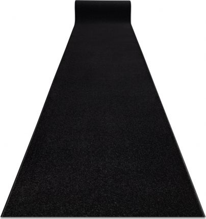 Dywany Łuszczów Jednolity chodnik KARMEL Gładki, jednokolorowy czarny 100 cm, 100x860 cm