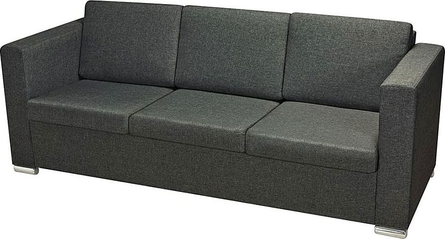 Elior Trzyosobowa ciemnoszara sofa loftowa - Sigala 3Q