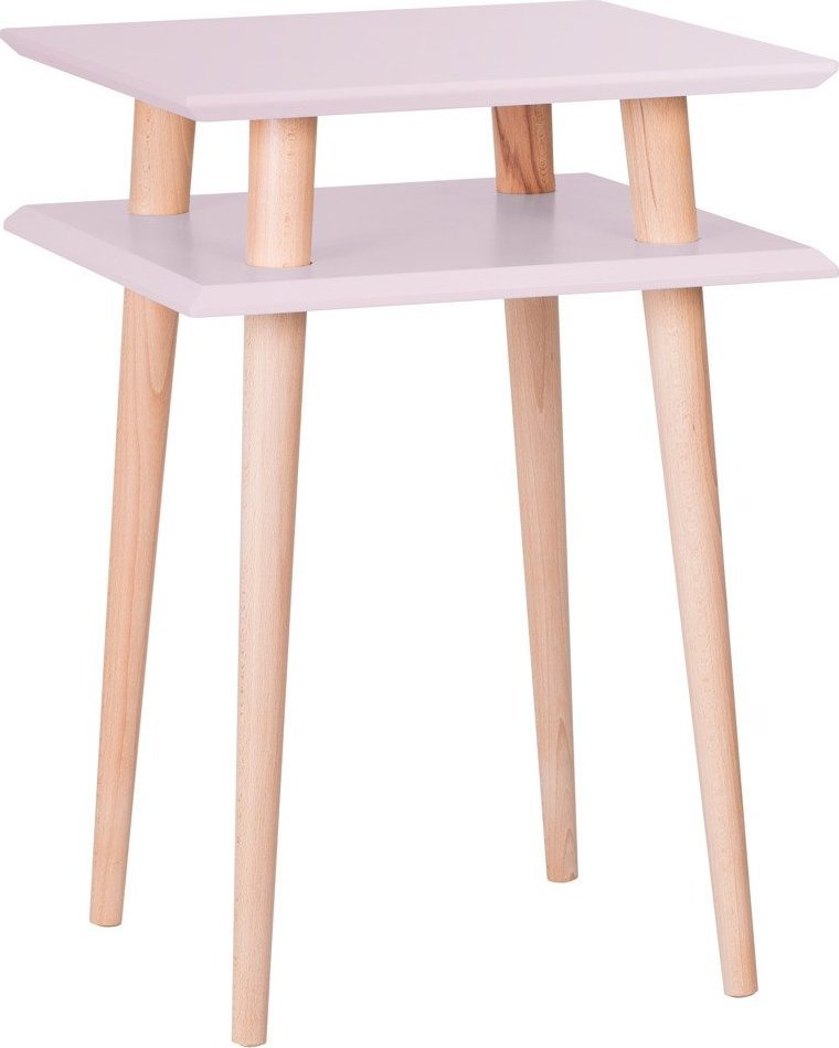 Ragaba Stolik kawowy SQUARE HIGH 43x43 różowy kwadratowy