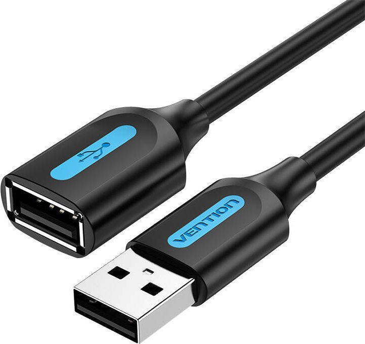 Kabel USB Vention USB-A - USB-A 1 m Czarny (CBIBF)