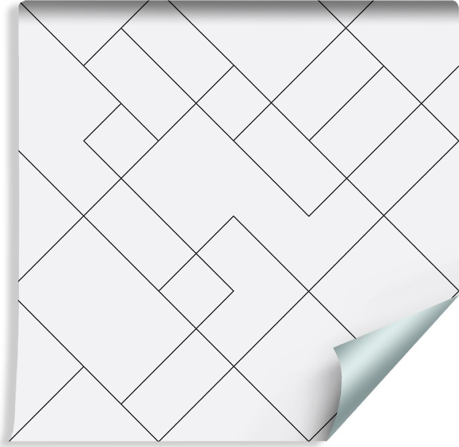 Muralo Tapeta Czarno - Biały Wzór Geometryczny