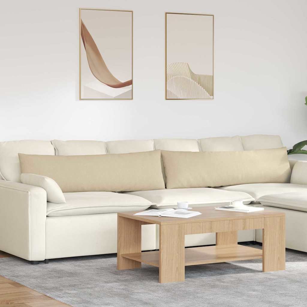 vidaXL Poduszki na sofę 2 pcs Kremowy 145 x 40 cm tkanina