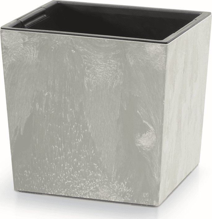 Prosperplast Doniczka kwadratowa URBI SQUARE LOW BETON EFFECT DURS240LE-422U, Kolor Beton, Prosperplast, Wymiary 24x24x23.5 cm