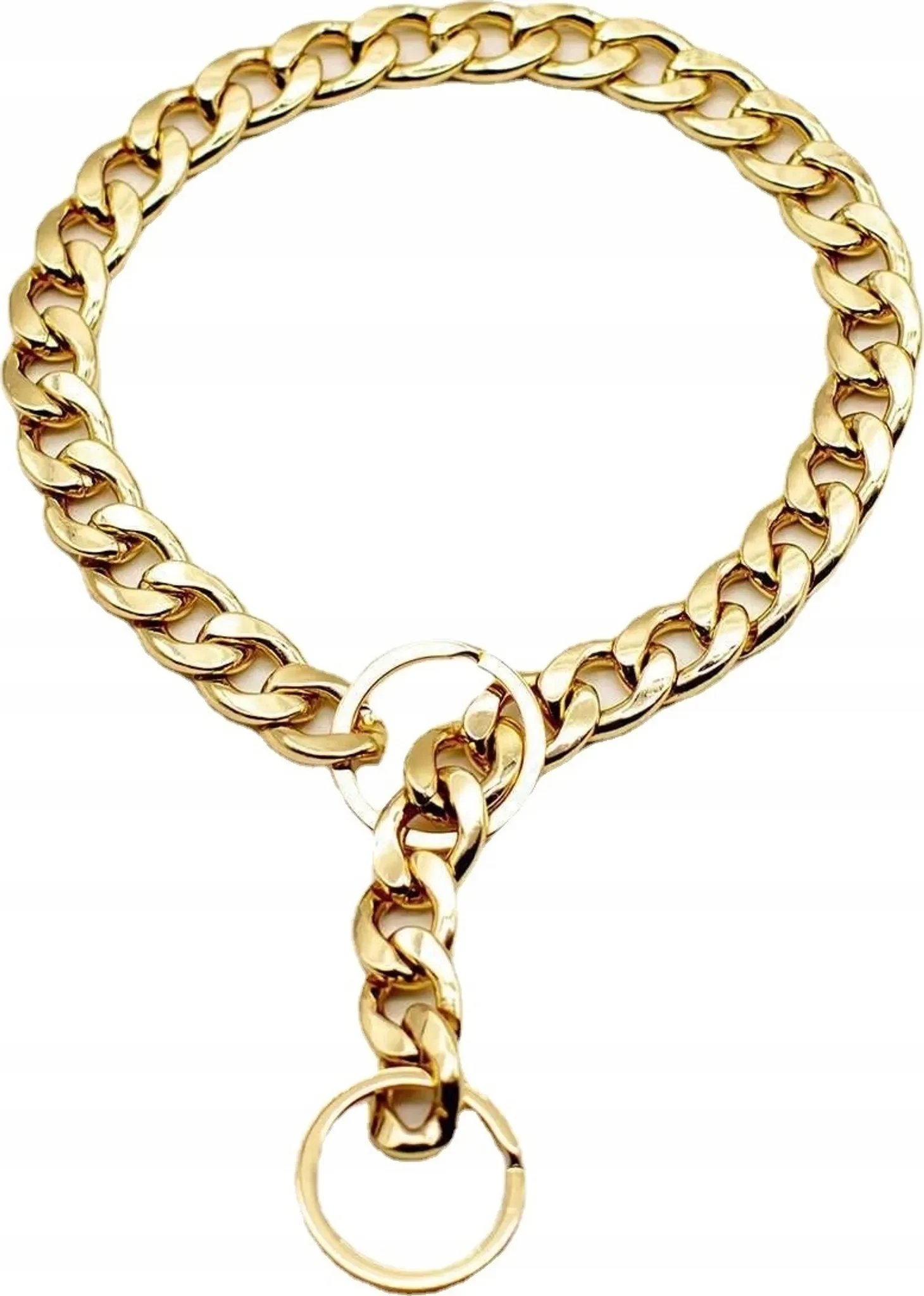 Obroża dla psa ZŁOTA Pozłacana metalowa Łańcuch XL