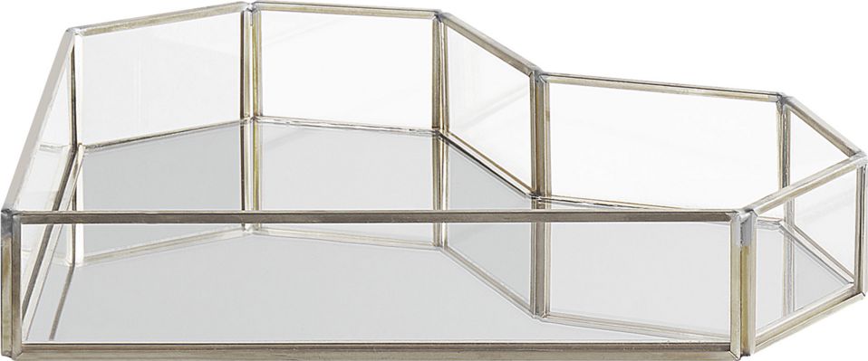 Beliani Taca dekoracyjna lustrzana srebrna PONTIVY