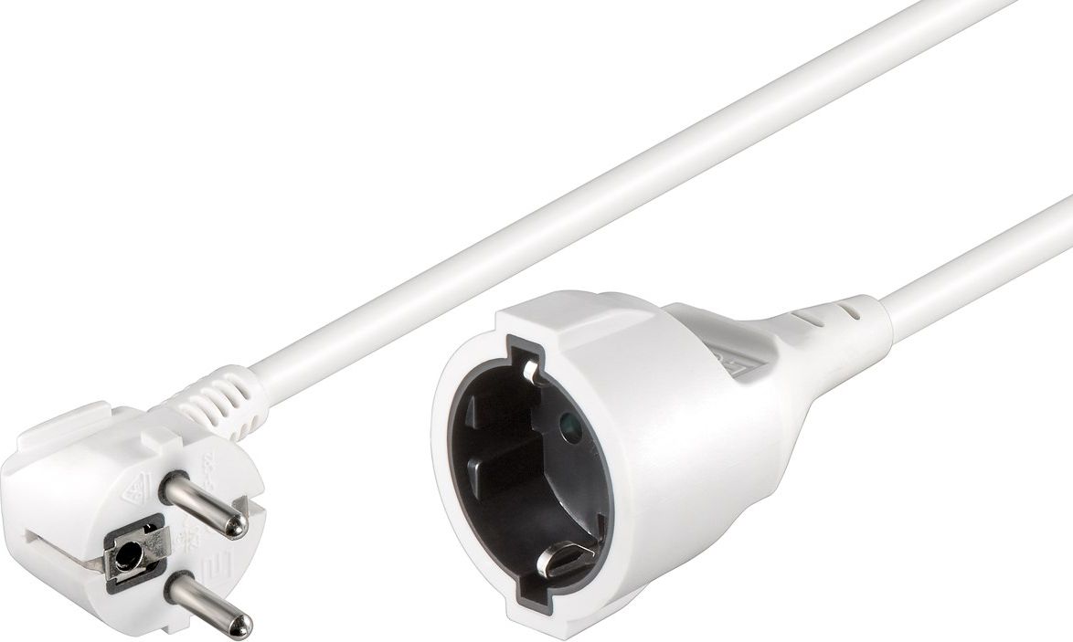 Goobay Kabel przedłużający 1 x 230V H05VV-F3G1,5 biały 1,5m (93087)
