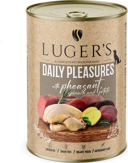 Karma mokra dla psa Luger's Daily Pleasures z bażantem, szpinakiem i ziemniakiem 400 g