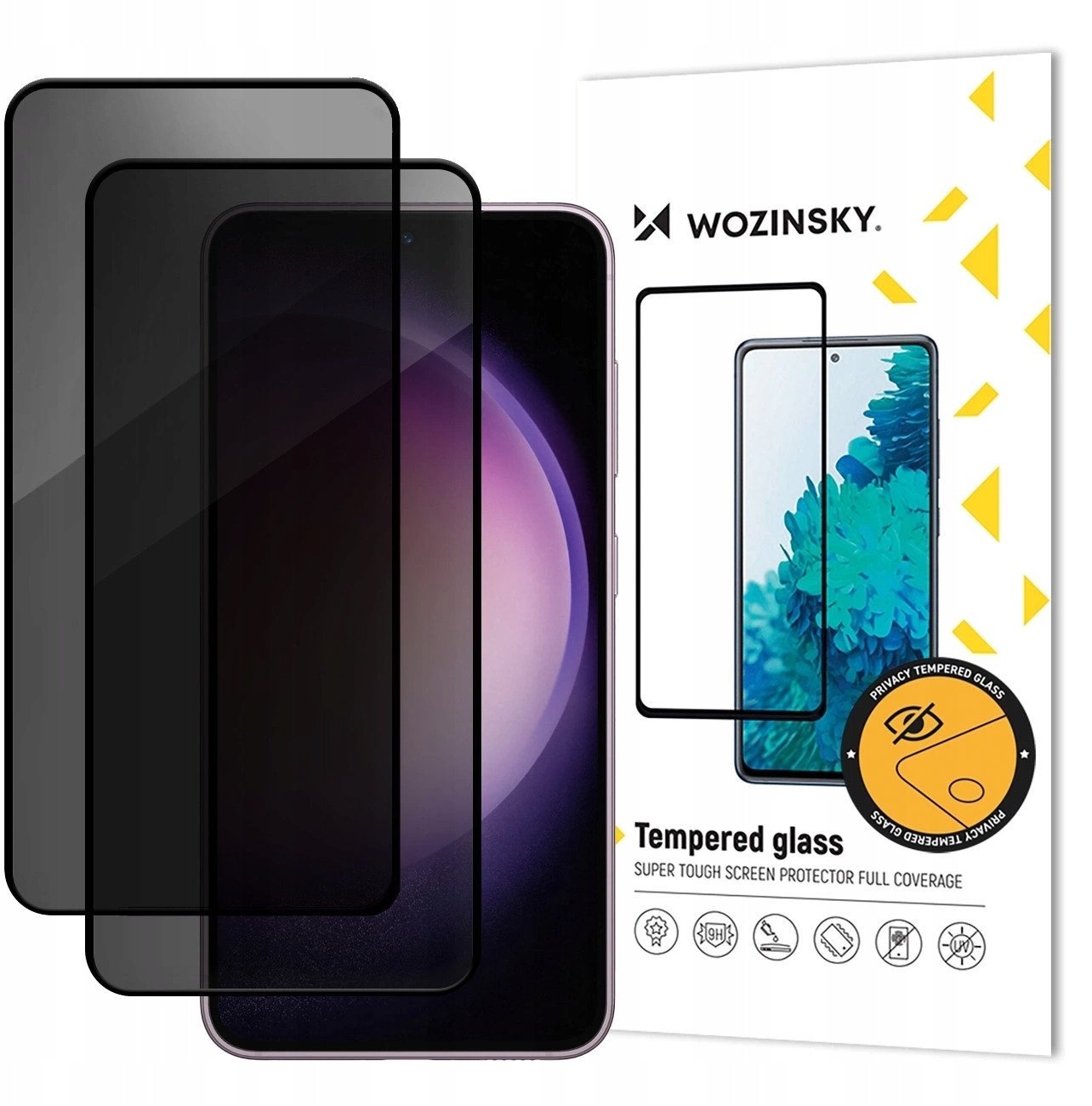 Szkło hartowane Wozinsky Privacy Glass przywatyzujące na Samsung Galaxy M16, 2-pak