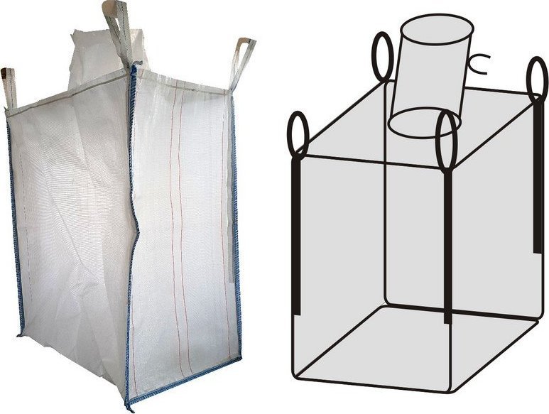 IZOMER Worek powlekany BIG BAG 10. 4 uchwyty, wym. 700x1100x1200mm - KOMPLET 20 szt.