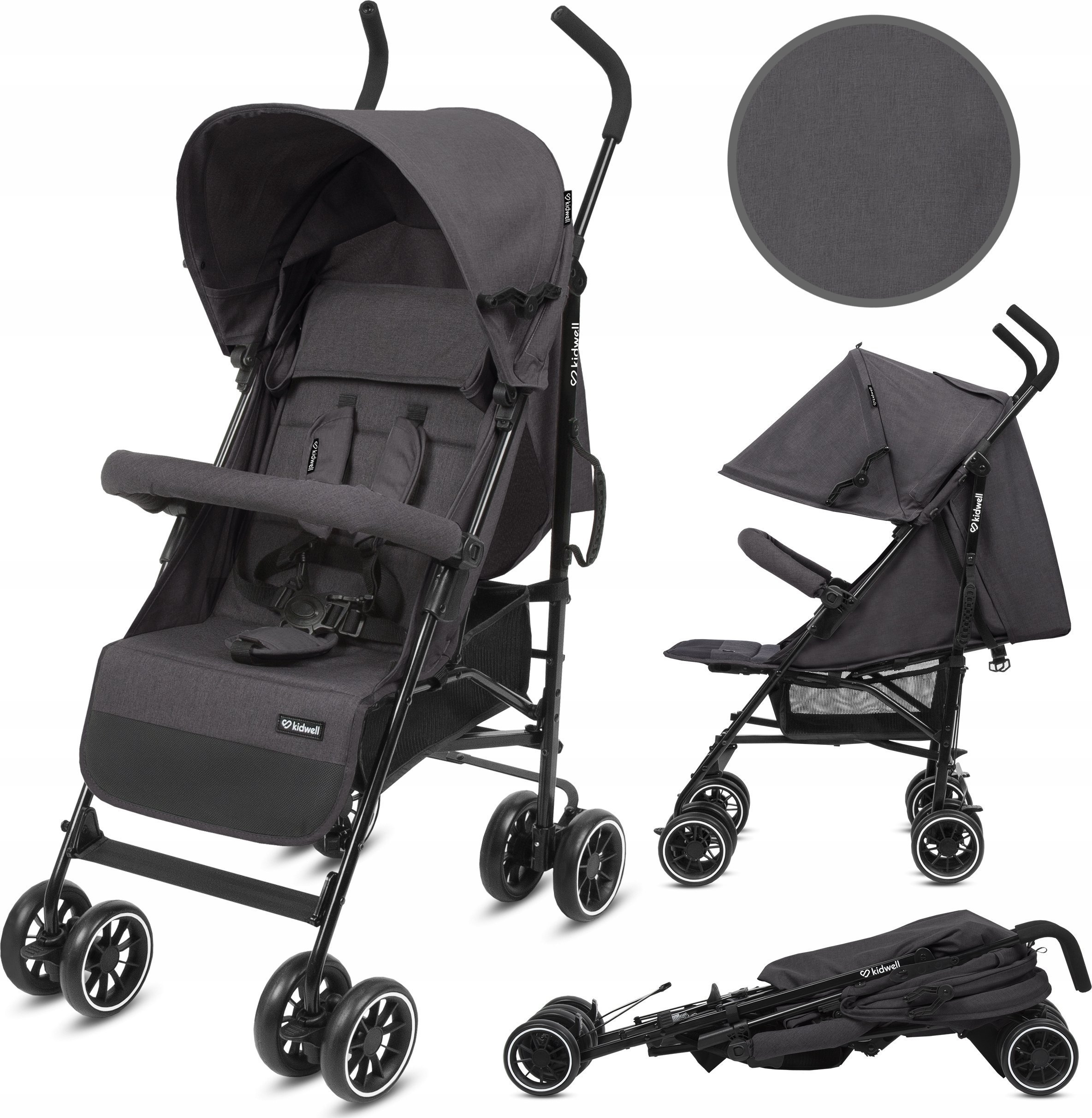 Wózek Kidwell KIDWELL WÓZEK PARASOLKA NELLI GRAPHITE 5901130105236