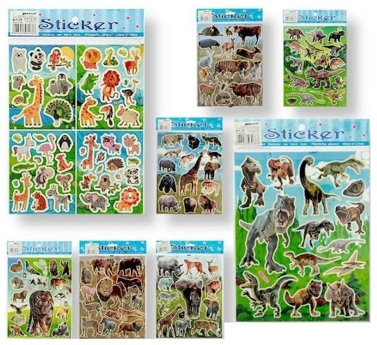 Naklejki laser zwierzęta 20x25mm MIX