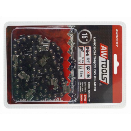 AWTools Łańcuch tnący do pilarki 38cm 15" .325" 1,5mm 64-ogniwa (AW80107)
