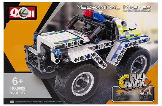 Klocki konstrukcyjne auto Policja białe