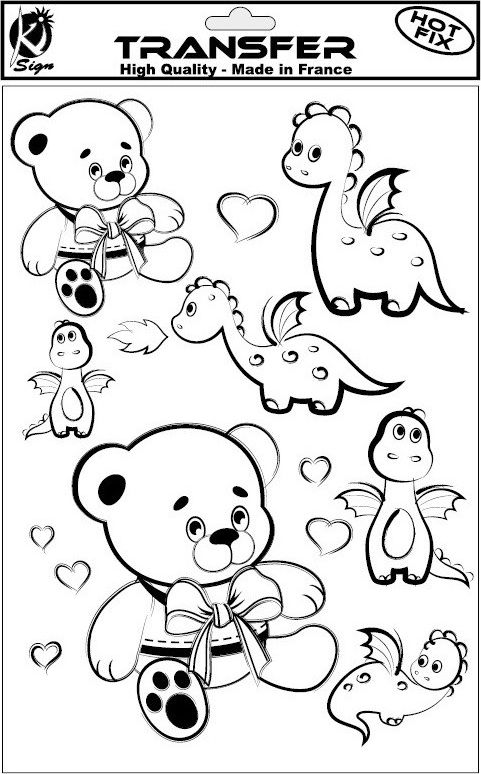 Ki-Sign Naprasow. A4 Czarna Misie i Smoczęta