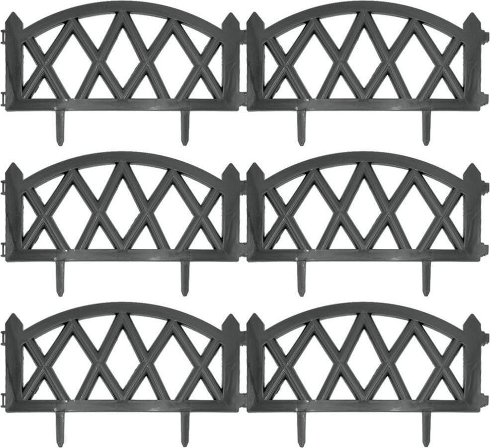 Vilde Palisada płotek ogrodowy grafitowy zestaw 6 sztuk 50x30 cm