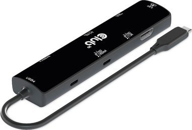 HUB USB Club 3D Club3D hub USB-C (USB4), 6-in-1 Hub s HDMI 8K60Hz/4K120Hz, 2xUSB-A, RJ45 a 2xUSB-C, 1xData, 1xPD - nabíjení 100W