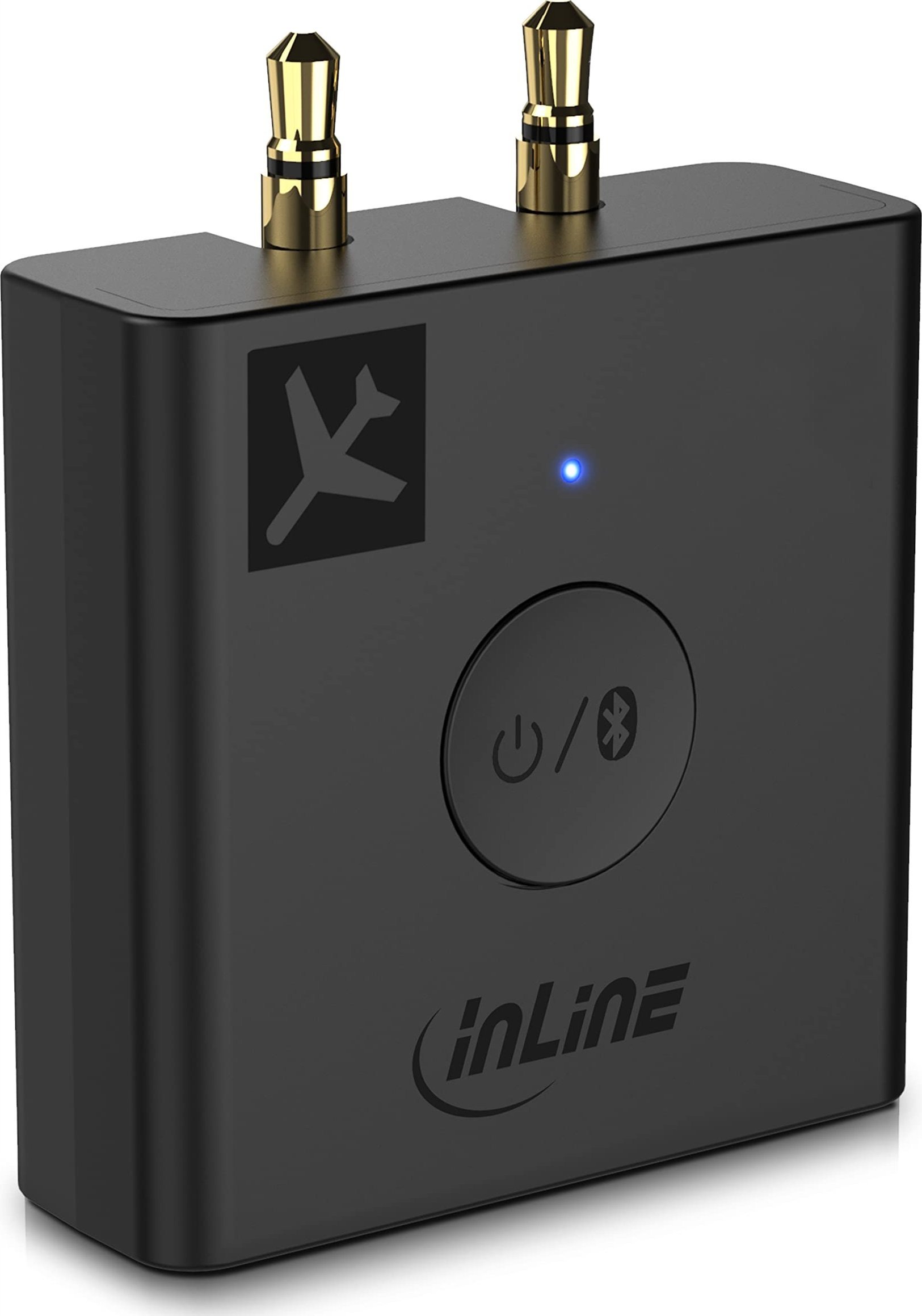 InLine InLine® Airplane Bluetooth Audio Transmitter, BT 5.0, aptX HD/LL, Flight Adapter with Charging Case