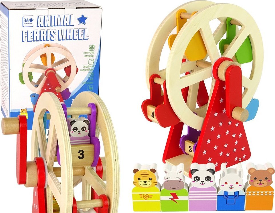 Obrotowy Drewniany Diabelski Młyn Figurki LEAN Toys